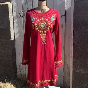 Embroidered Red Double D Ranch Dress.  Stunning.